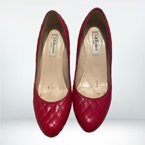 LK Bennett Red Quilted Heels size 37.5